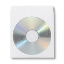Paper CD Sleeves white with transparent window 100pcs. (box 65)