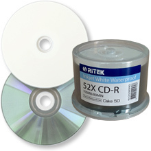 CD-R inktjet printable wit Waterproof - Ritek